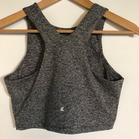 Kyodan Longline High Neck Sports Bra Heather Gray Womens Size S Yoga Activewear - Picture 4 of 8